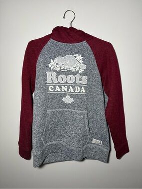 Roots Cabin Roots Canada Women’s Hooded Sweatshirt Size M Gray Red | Outdoors